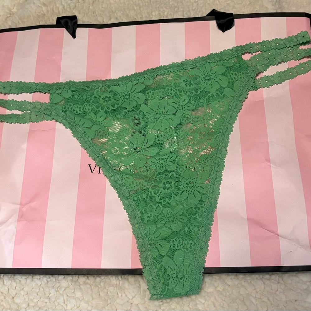 NWT!! PINK Victoria's Secret Mint Lace Panty